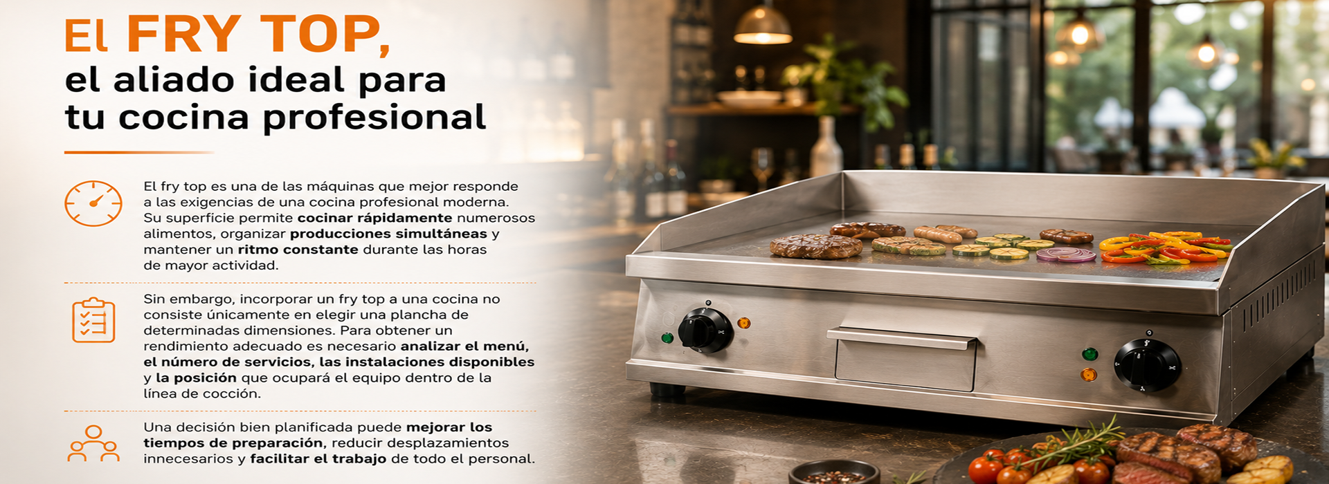 Cómo Integrar un Fry Top Profesional en la Línea de Cocción de un Negocio de Hostelería